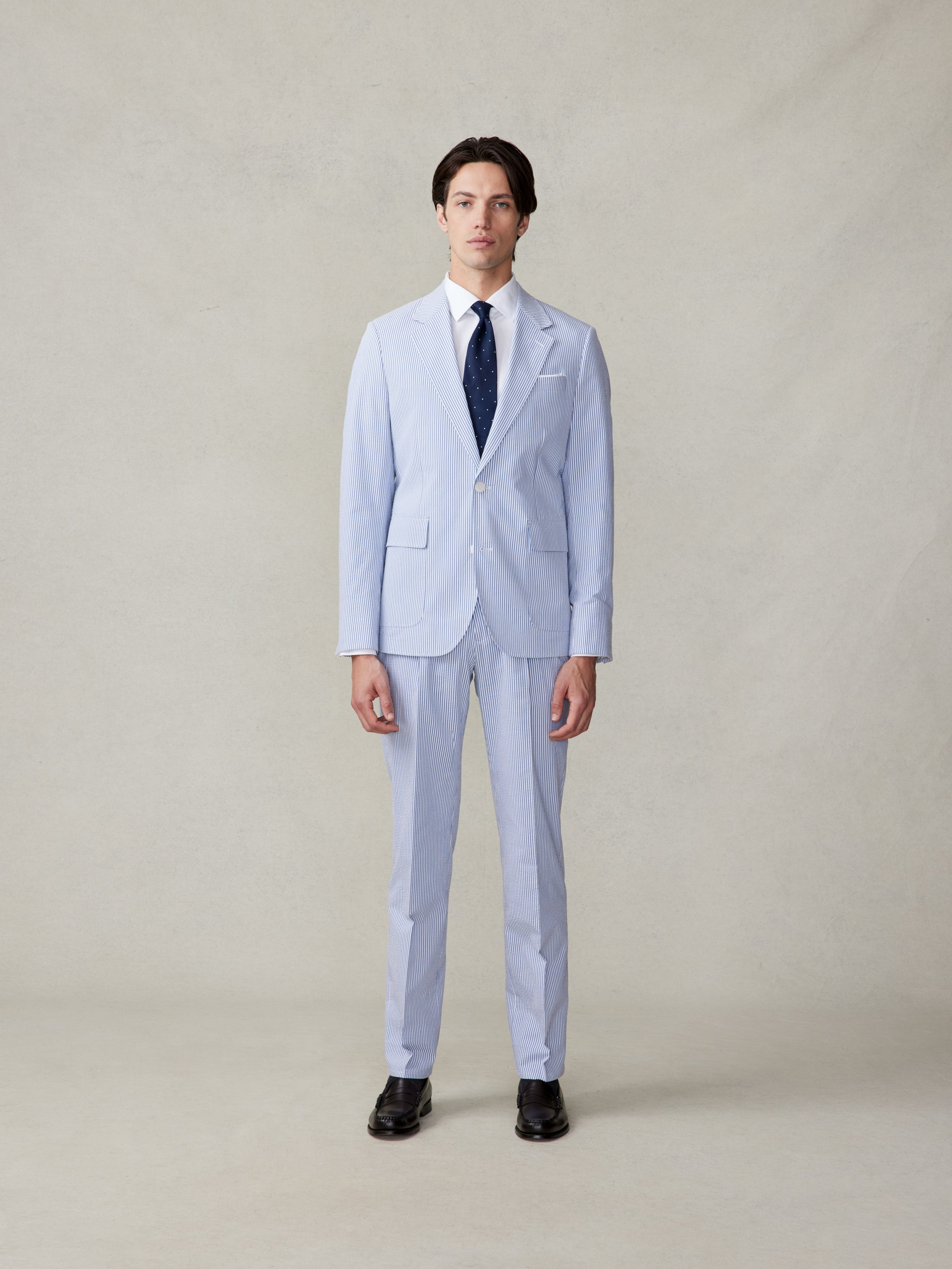 Blue & White Seersucker Suit | The Black Tux