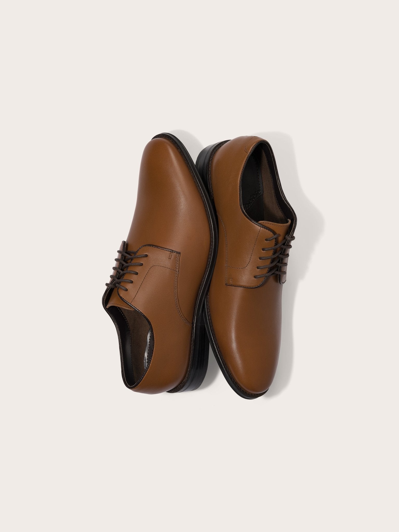 The Black Tux Leather Shoes In Brown