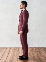 Burgundy Shawl Tuxedo Home Try - On - The Black Tux