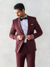 Burgundy Twill Shawl Tuxedo Jacket