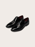 Cap Toe Shoes in Patent/Calf - The Black Tux