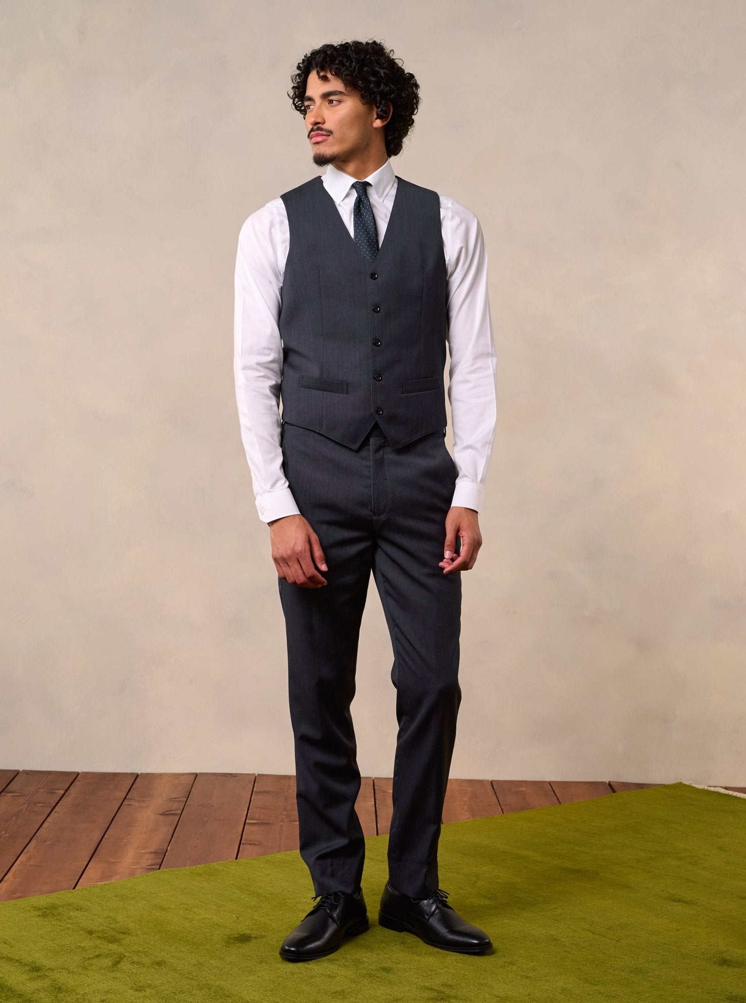The Black Tux Charcoal Suit Pants-Classic In Grey | Size: 40/30