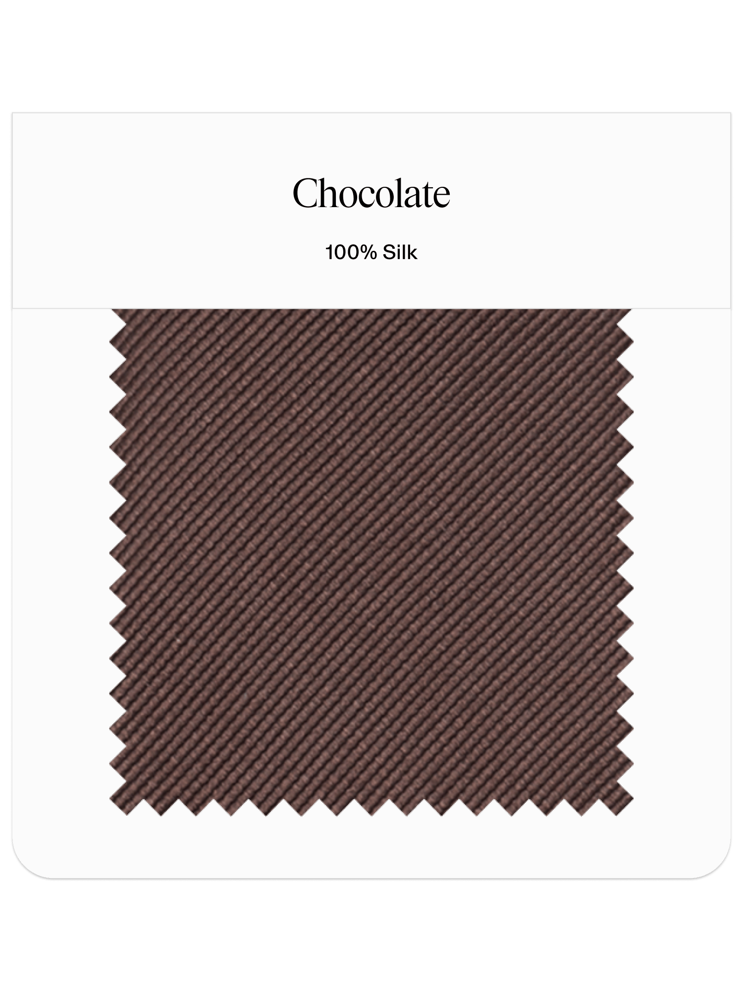 Chocolate silk fabric swatch with a textured pattern.