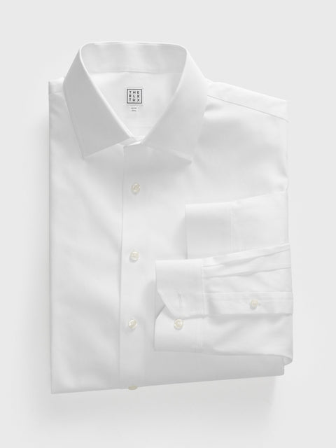 The Black Tux Cotton Dress Shirt-Classic In White | Size: 19 The Black Tux Cotton Dress Shirt-Classic In White | Size: 19