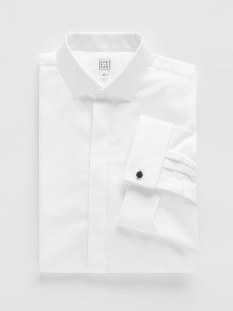 Cotton Fly-Front Dress Shirt - Slim