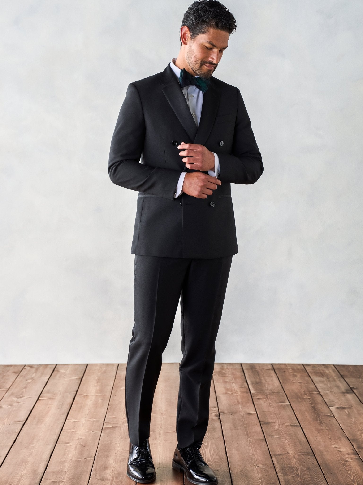 Double Breasted Tuxedo Jacket Home Try - On - The Black Tux