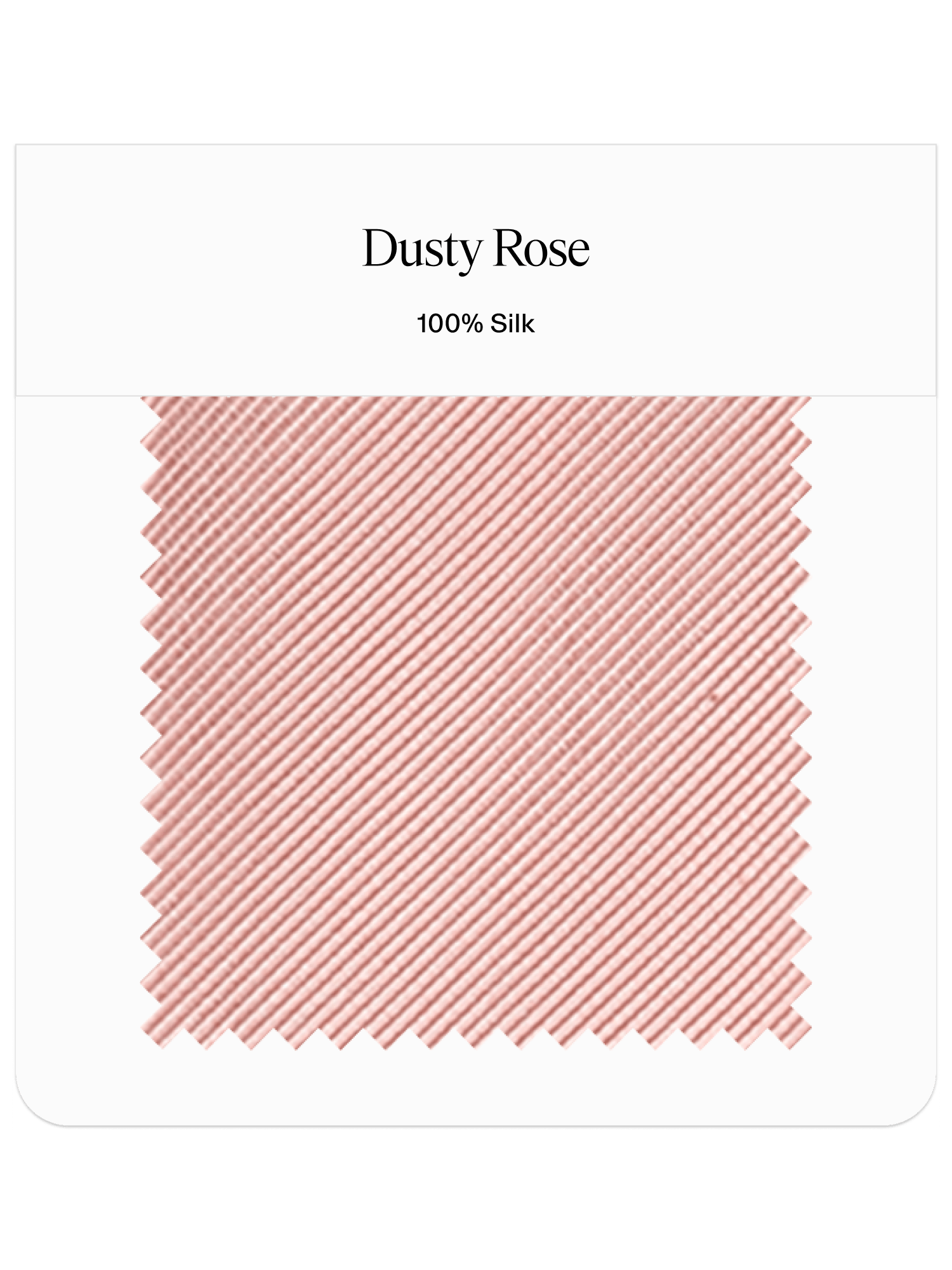 Dusty rose silk fabric swatch with diagonal stripes.