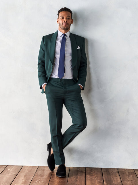 grey suit with emerald green dress Men's Huddersfield Stretch Emerald Green Wool Suit by StudioSuits