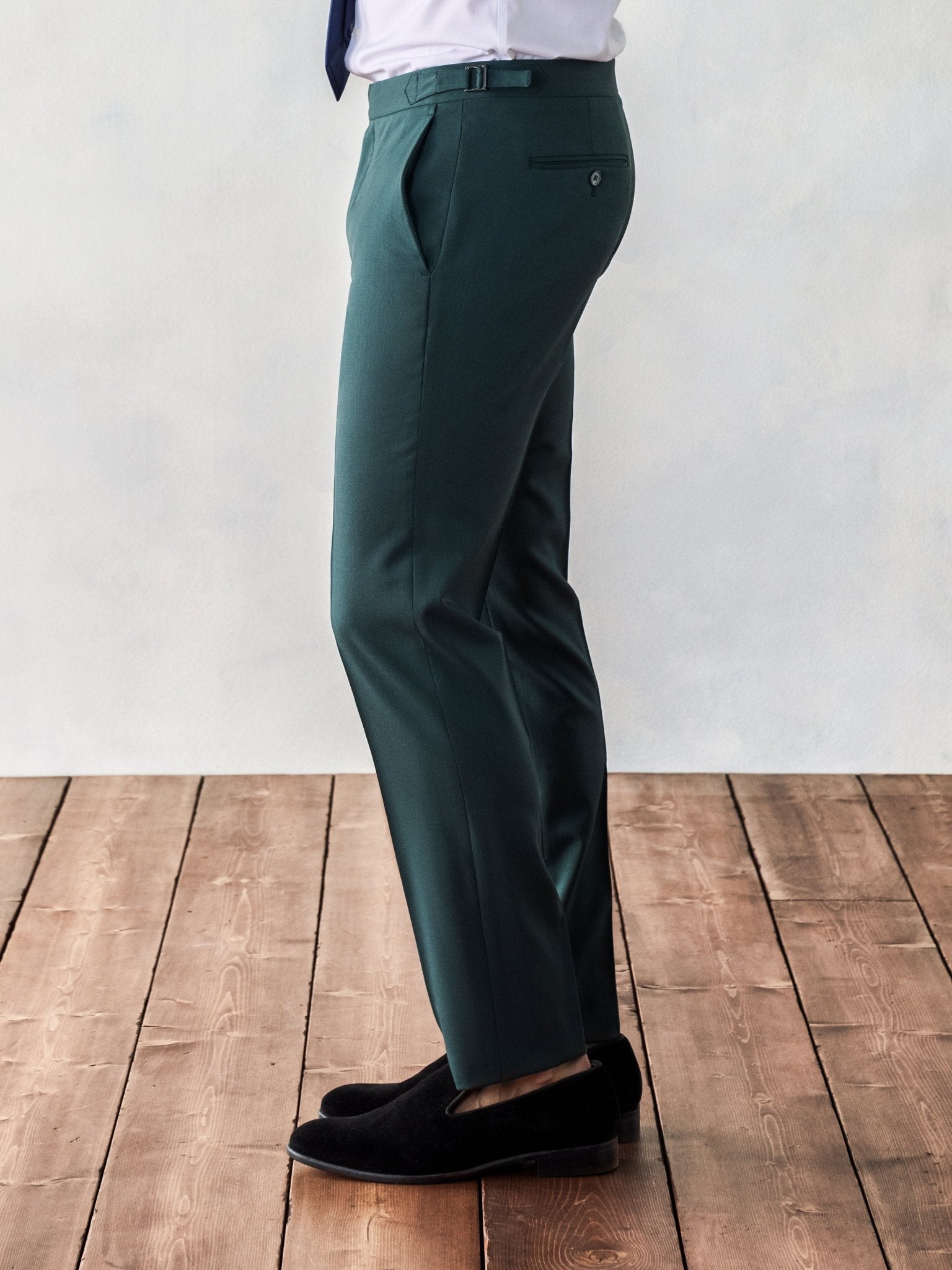 The Black Tux Emerald Tuxedo Pants-Classic In Green | Size: 40/30