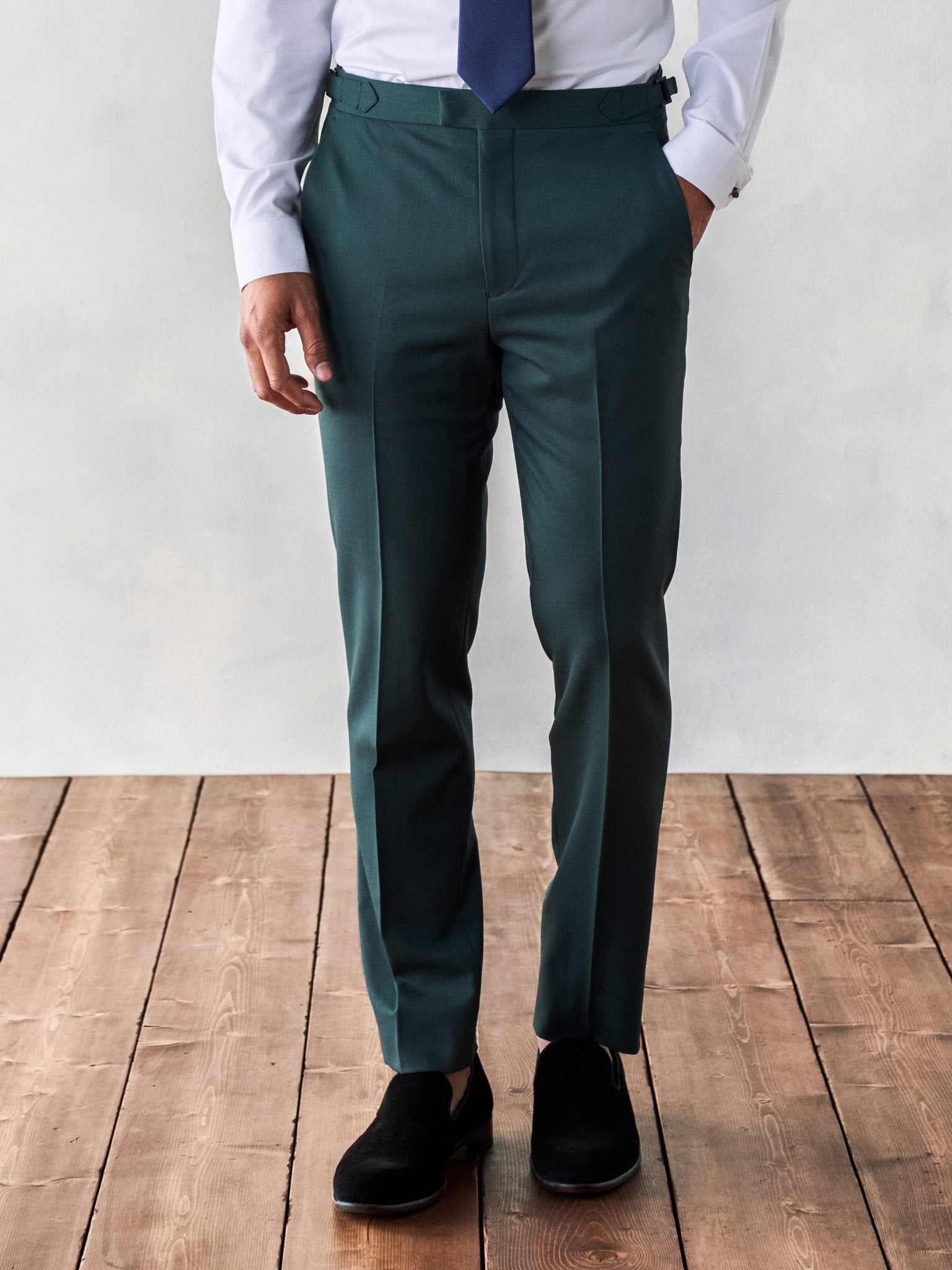 The Black Tux Emerald Tuxedo Pants-Classic In Green | Size: 40/30