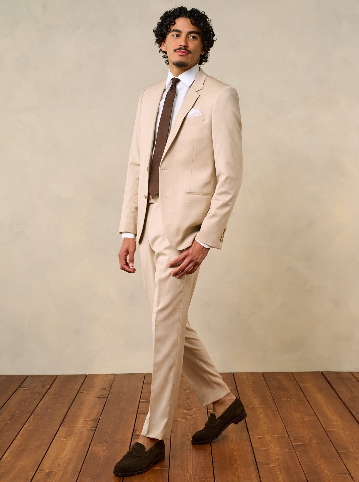 Beige Suit Jacket | Merino Wool Formal Wear