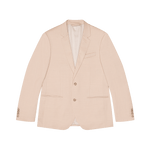 Light beige suit jacket with two buttons and pockets.