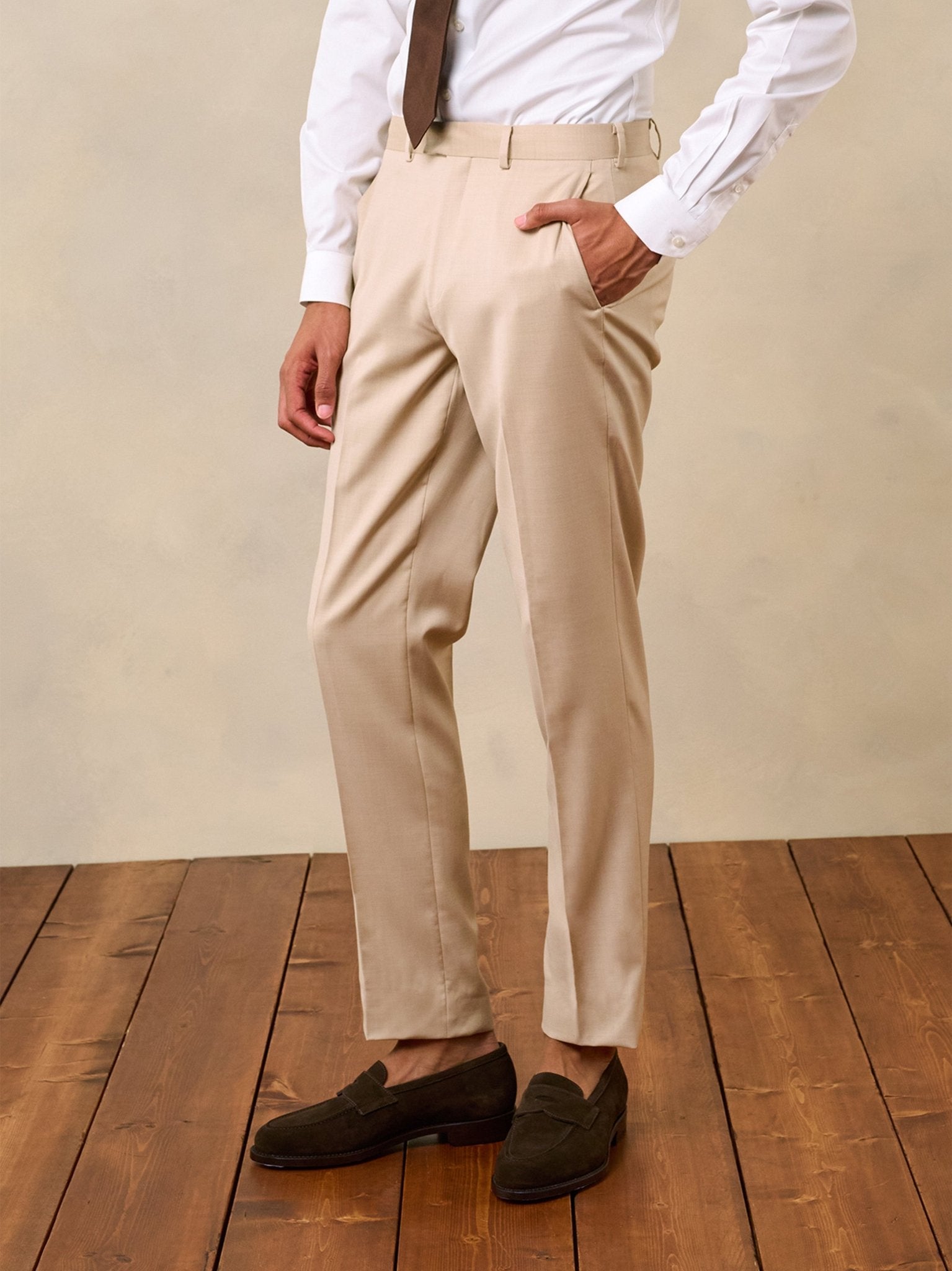 Essential Beige Suit Pants - Classic - The Black Tux