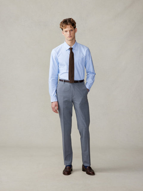 The Black Tux Essential Slate Suit Pants-Classic In Grey | Size: 34/32