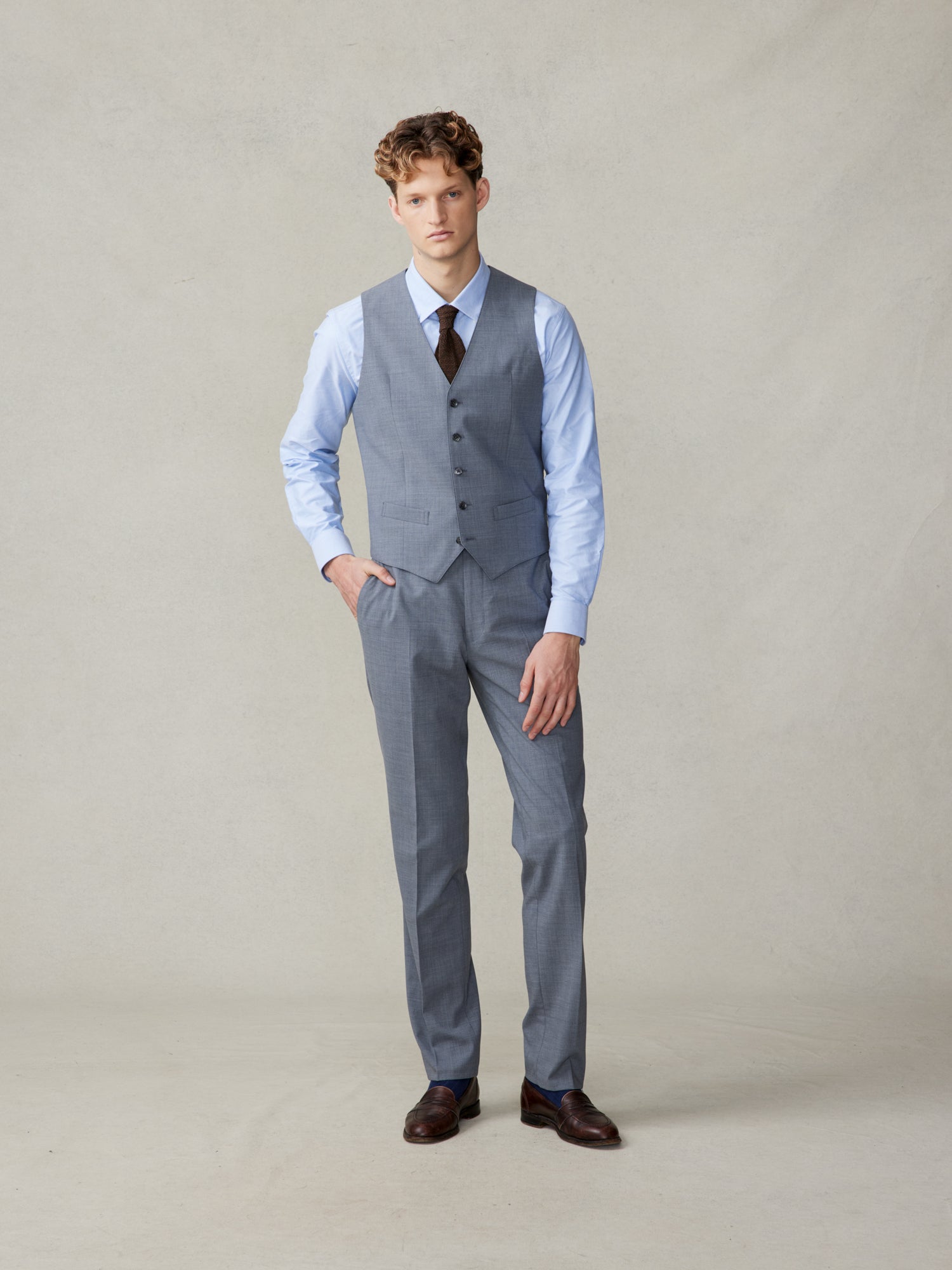 The Black Tux Essential Slate Suit Vest In Grey | Size: Medium