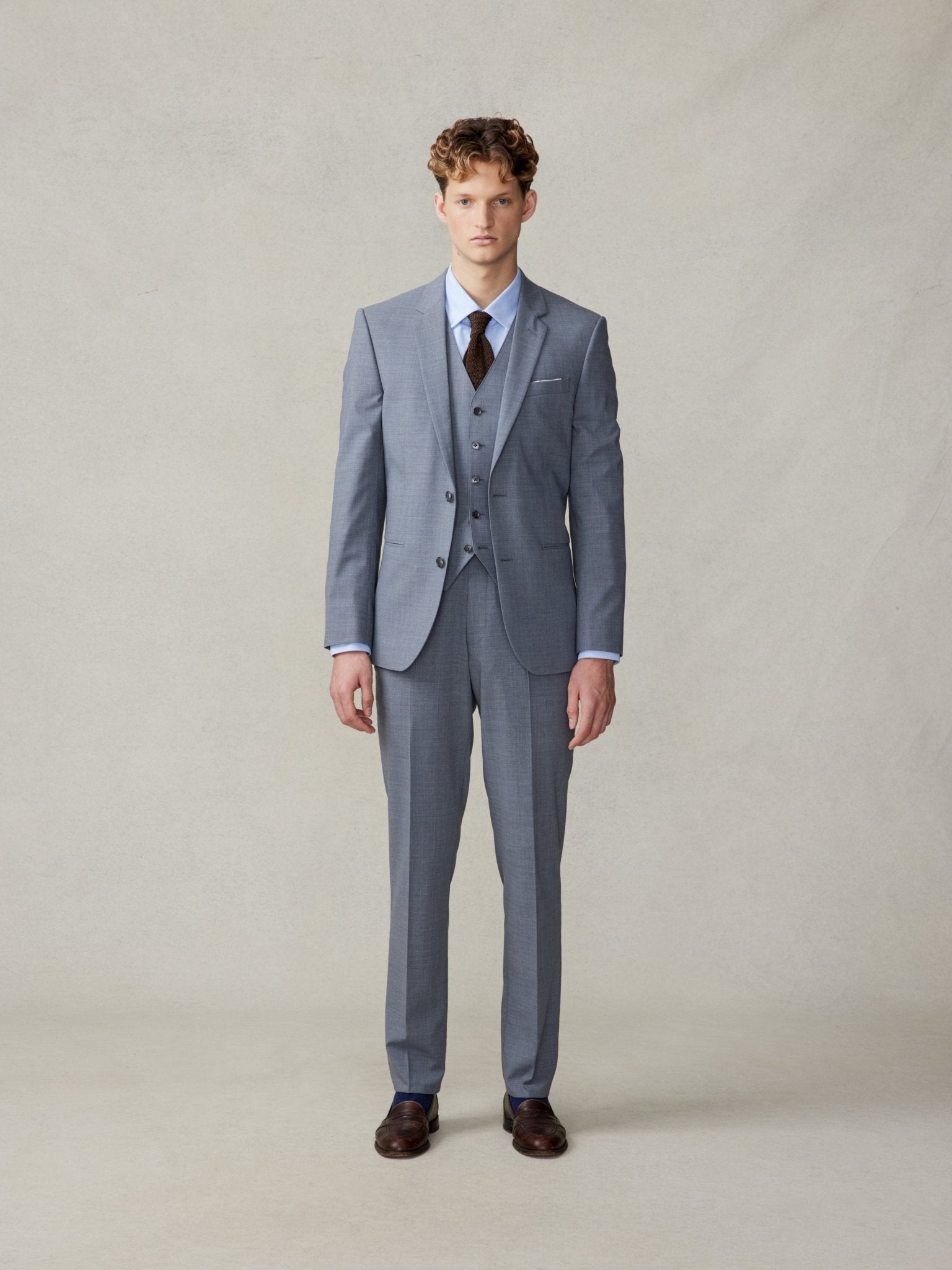 grey dress vest The Black Tux Essential Slate Suit In | Size: Medium patron