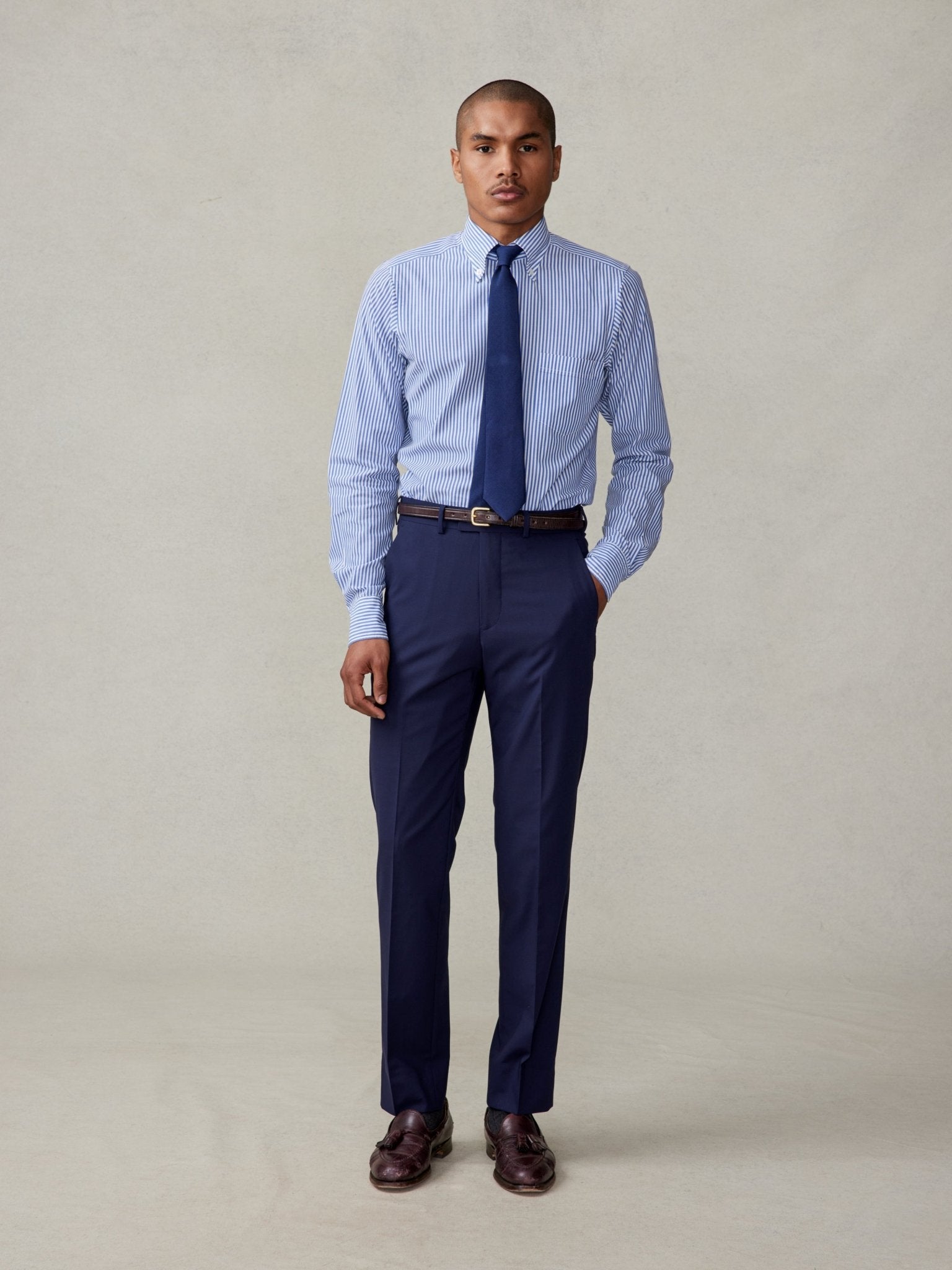 The Black Tux Essential True Navy Suit Pants-Classic In Blue | Size: 34/30