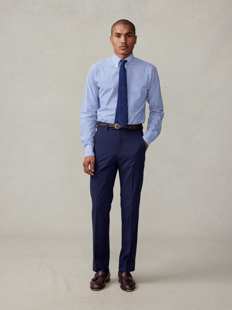 The Black Tux Essential True Navy Suit Pants-Classic In Blue | Size: 34/30 | Polyester/Elastane/Wool/Marino Wool The Black Tux Essential True Navy Suit Pants-Classic In Blue | Size: 34/30 | Polyester/Elastane/Wool/Marino Wool