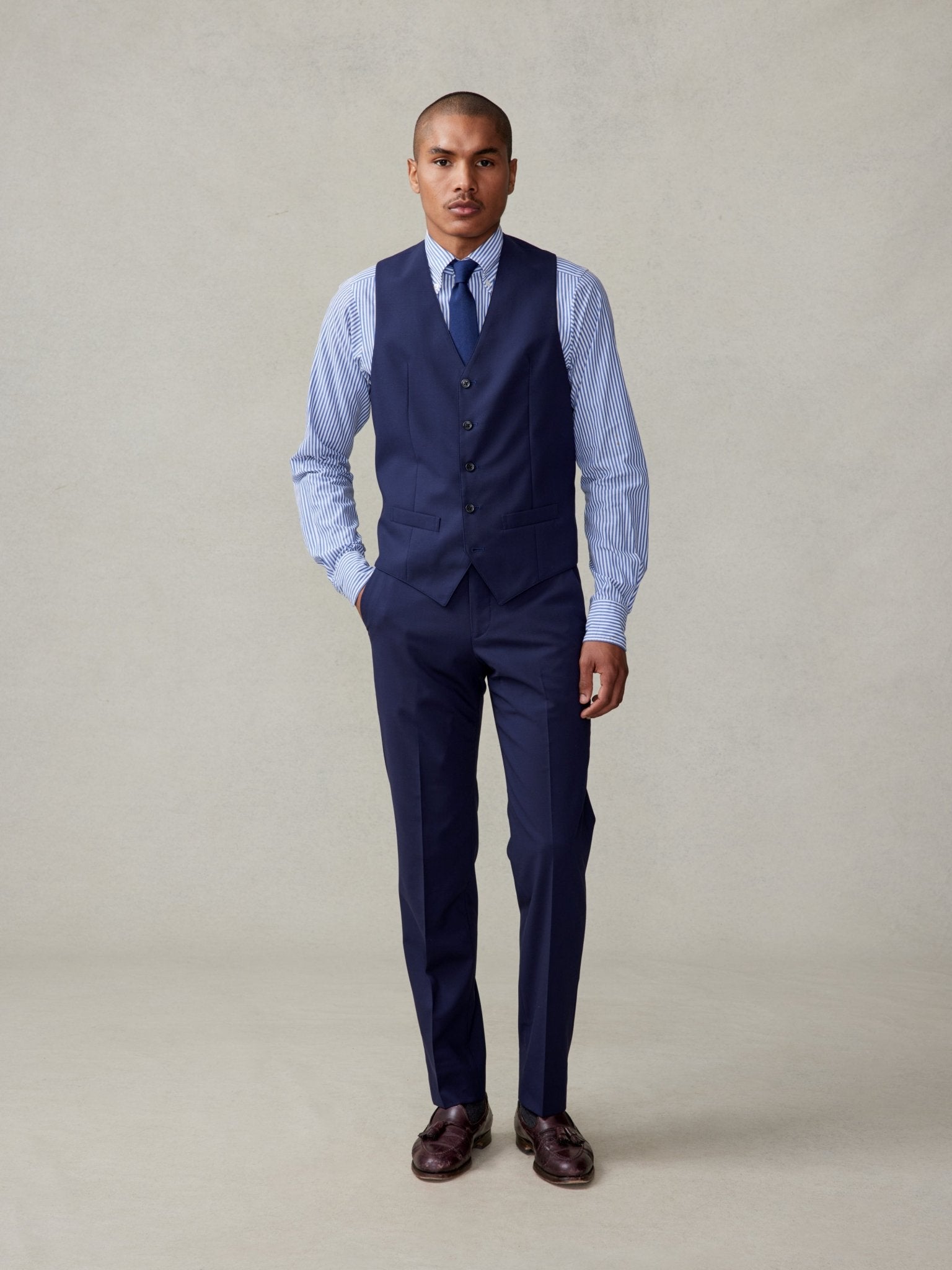 Essential True Navy Suit Vest - The Black Tux