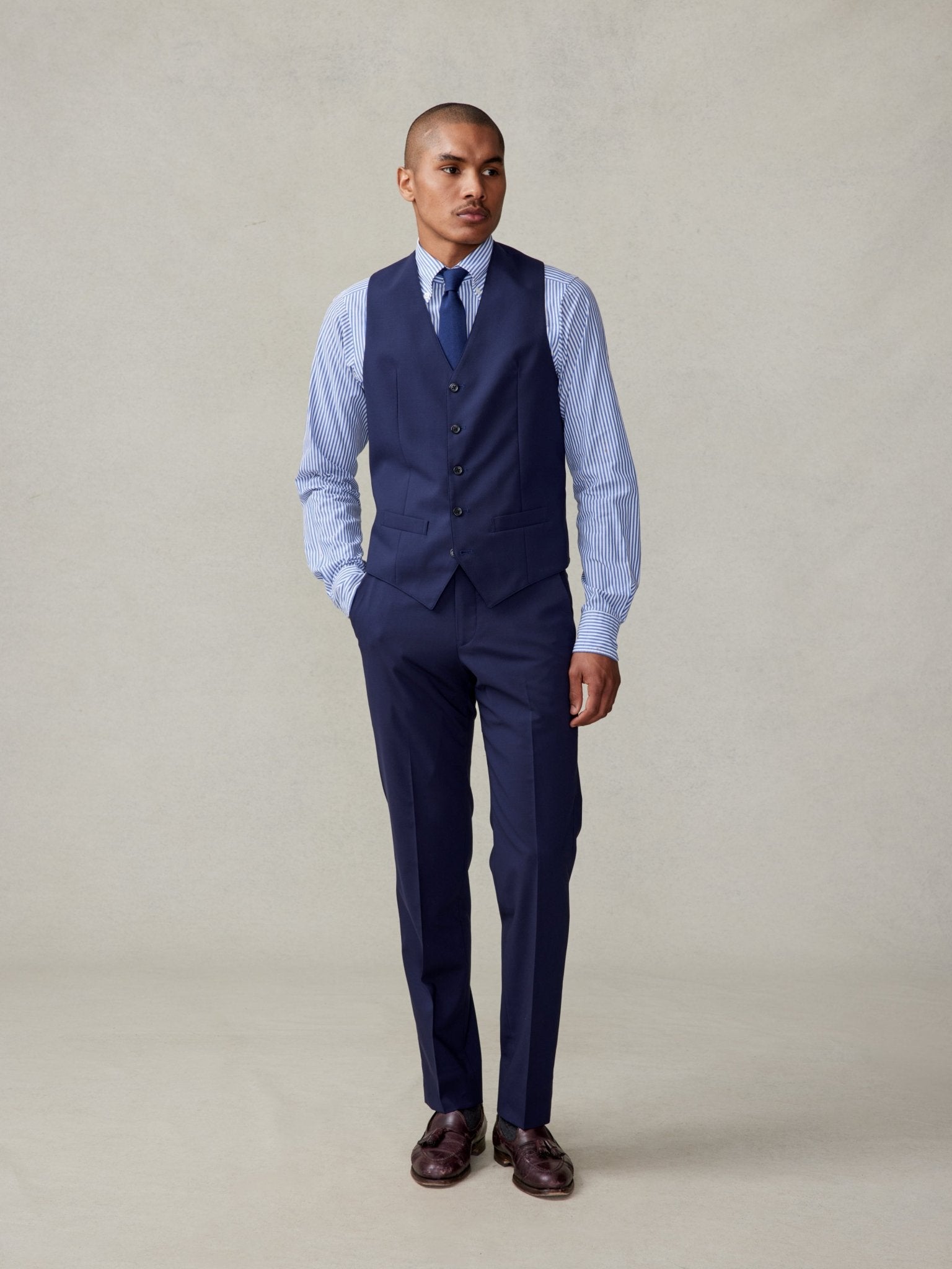 Essential True Navy Suit Vest - The Black Tux