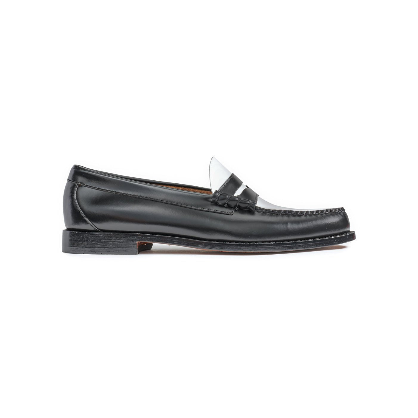 G.H.Bass Larson Weejuns Black and White Loafers - The Black Tux