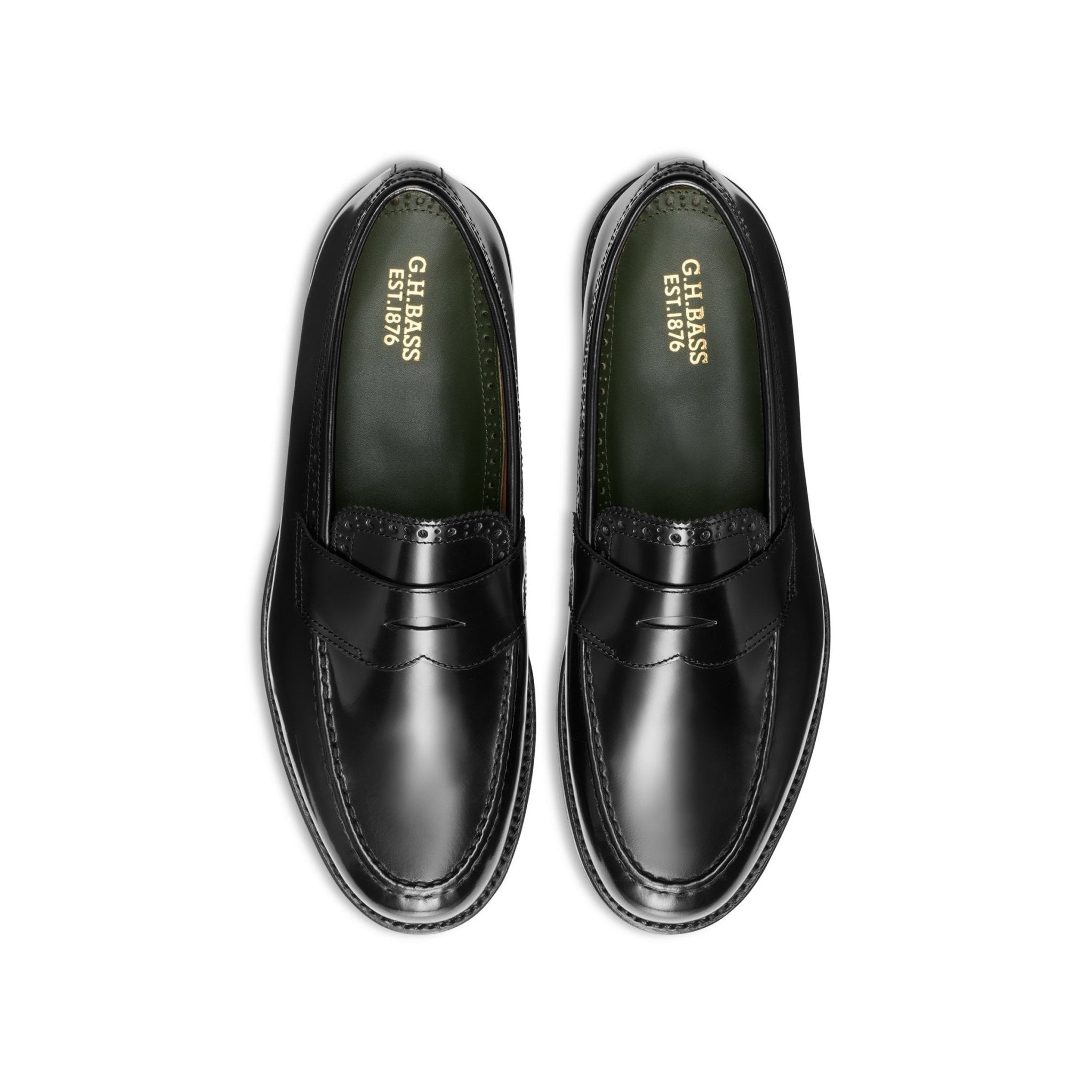 G.H.Bass Monogram Black Loafers - The Black Tux