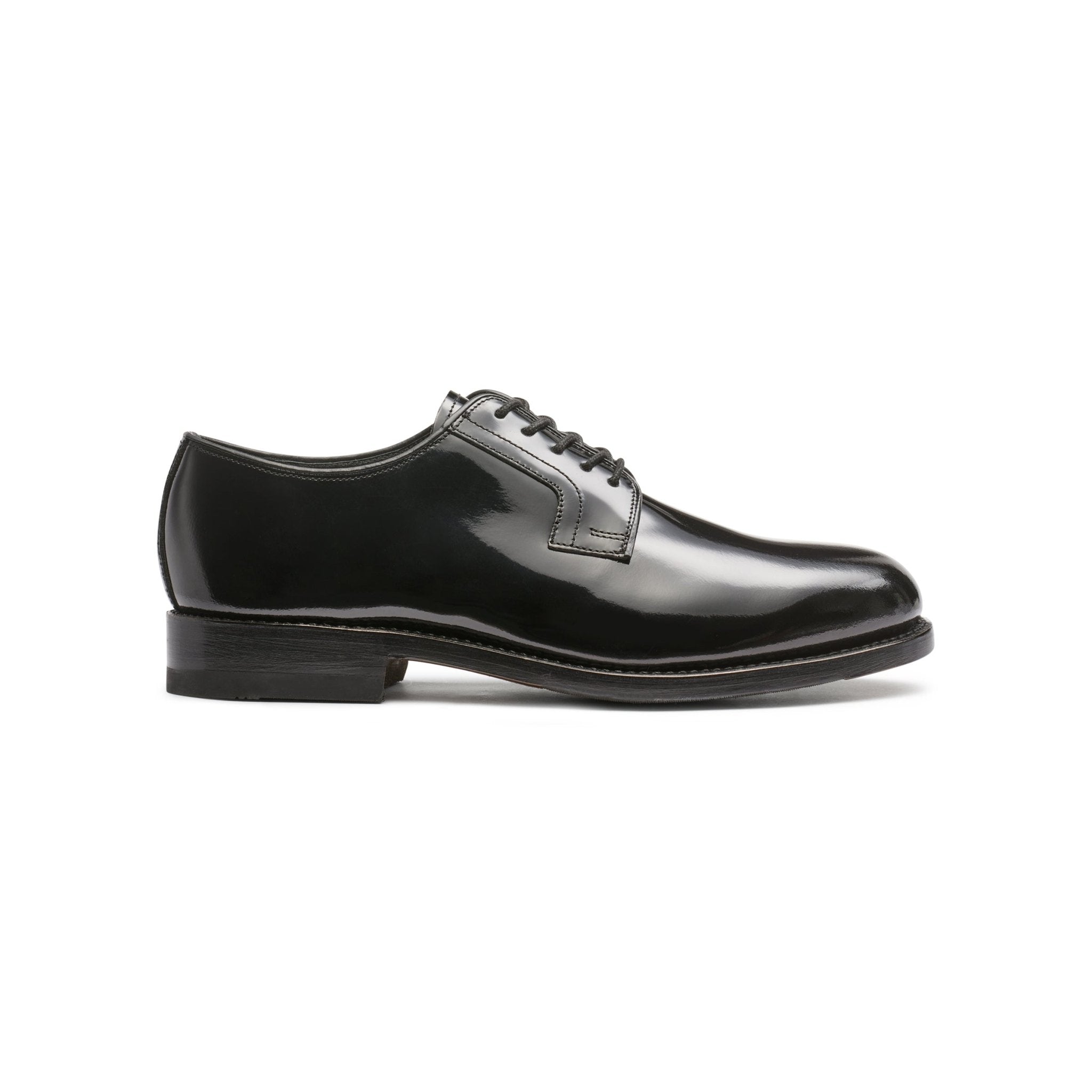 G.H.Bass Monogram Derby Black Patent Shoes - The Black Tux