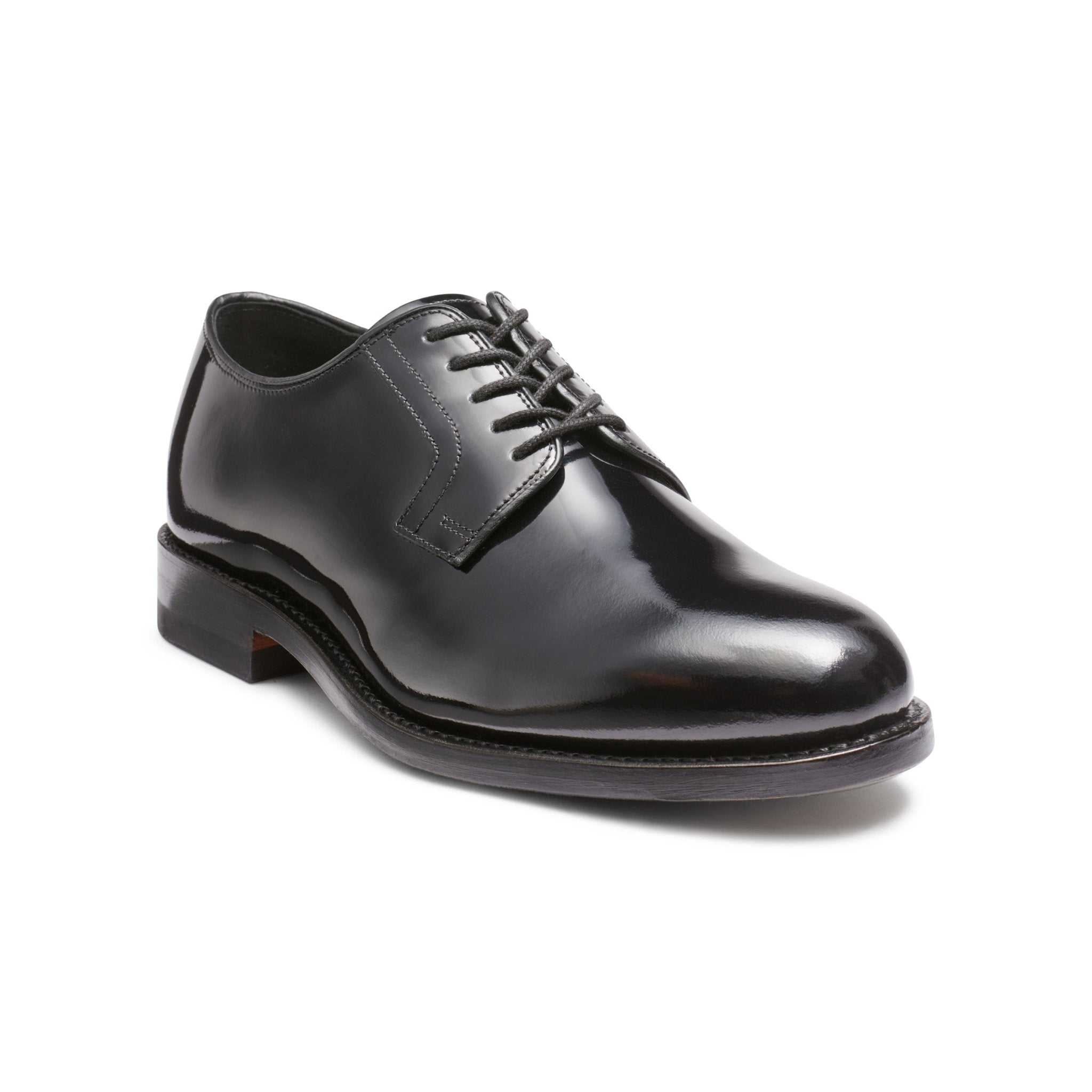 G.H.Bass Monogram Derby Black Patent Shoes - The Black Tux