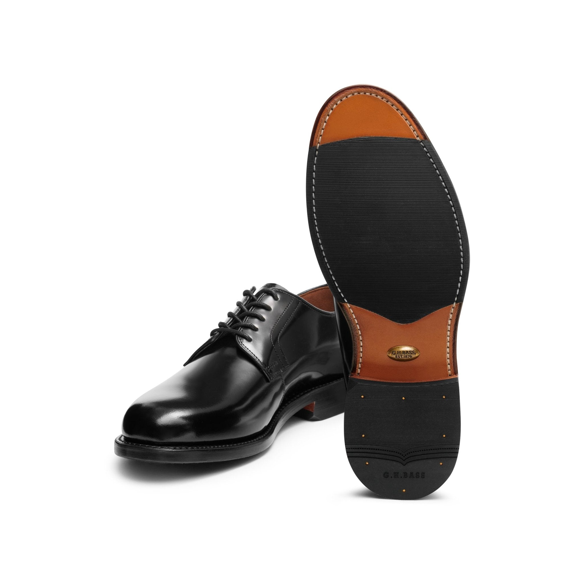 G.H.Bass Monogram Derby Black Shoes - The Black Tux