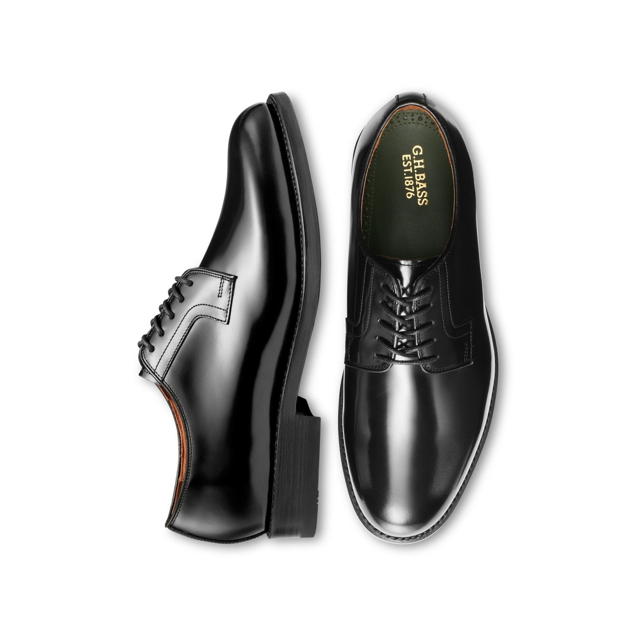 G.H.Bass Monogram Derby Black Shoes - The Black Tux