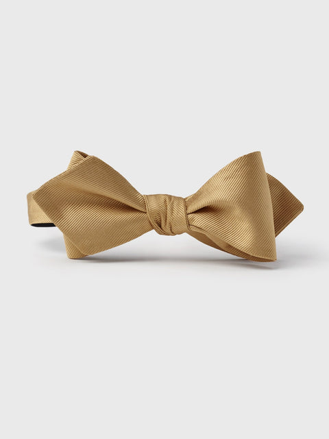 Gold Silk Diamond Bow Tie