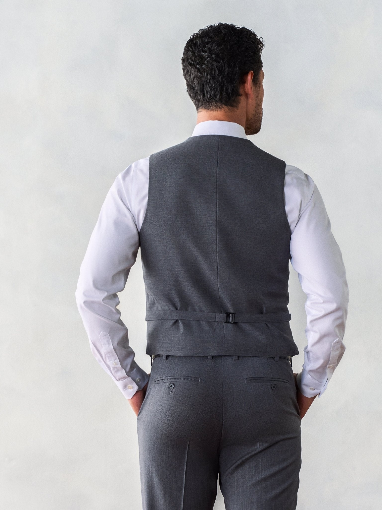 Grey Suit Vest Home Try - On - The Black Tux