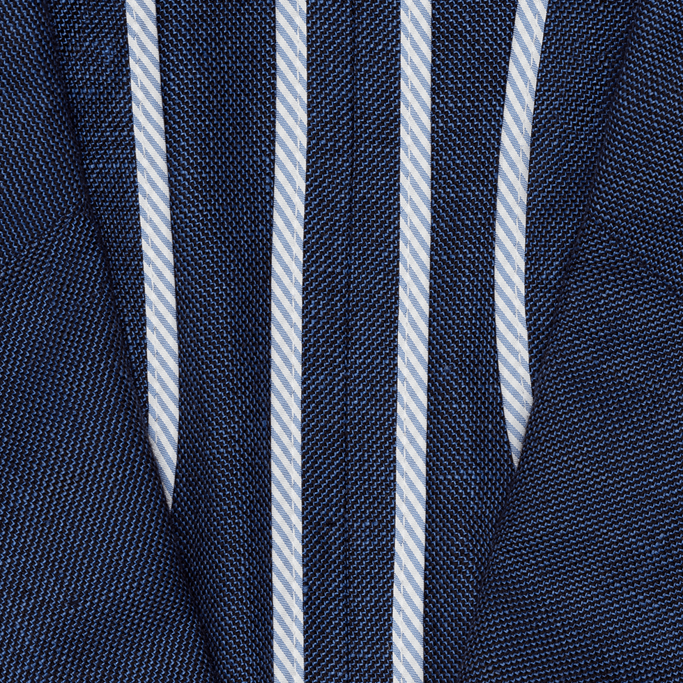 Ink Blue Double Breasted Linen Suit | The Black Tux