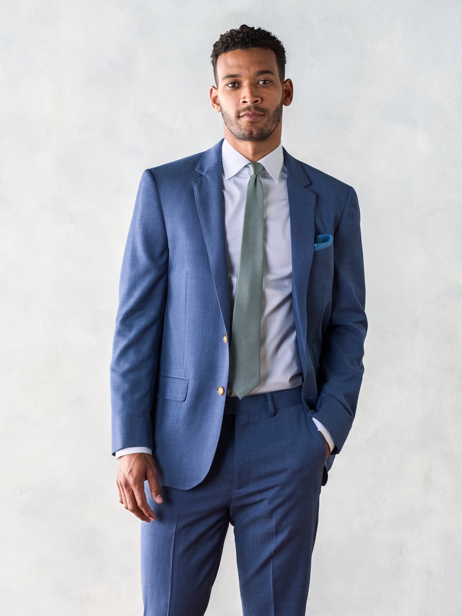 The Black Tux Light Suit Jacket In Blue | Size: 44