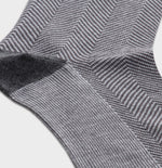 Light Grey Herringbone Dress Sock - The Black Tux