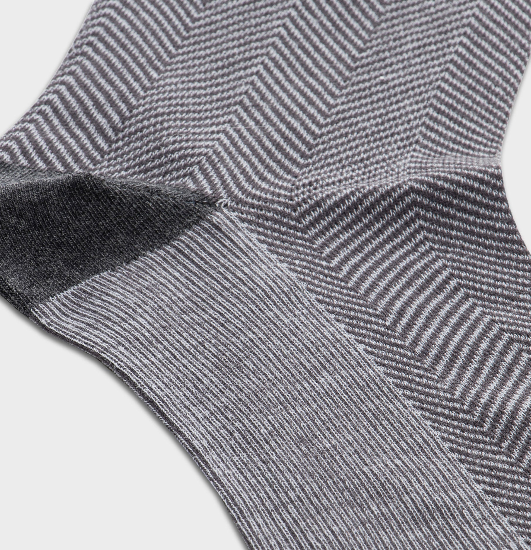 Light Grey Herringbone Dress Sock - The Black Tux