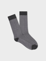 Light Grey Herringbone Dress Sock - The Black Tux