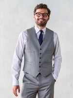Light Grey Suit Vest Home Try - On - The Black Tux