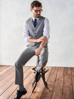Light Grey Suit Vest Home Try - On - The Black Tux