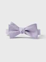 Light purple bow tie on a white background.