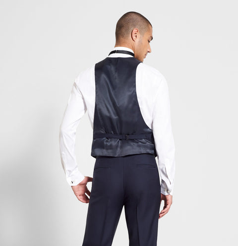 Midnight Blue Low Cut Tuxedo Vest