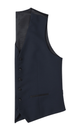 Midnight Blue Tuxedo Vest Home Try - On - The Black Tux