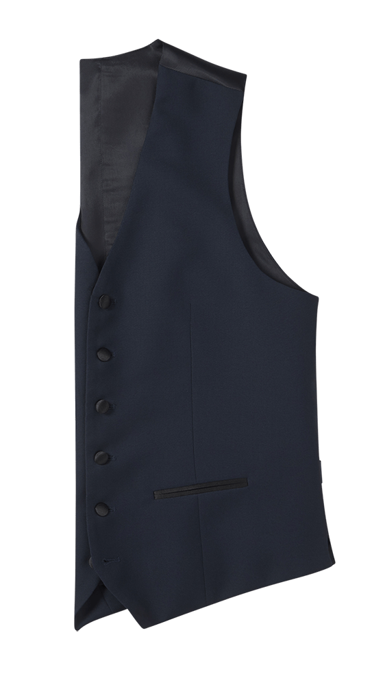 Midnight Blue Tuxedo Vest Home Try - On - The Black Tux