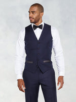 Midnight Blue Tuxedo Vest Home Try - On - The Black Tux