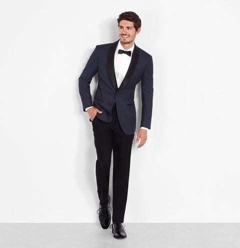 Midnight Pin Dot Tuxedo Home Try-On