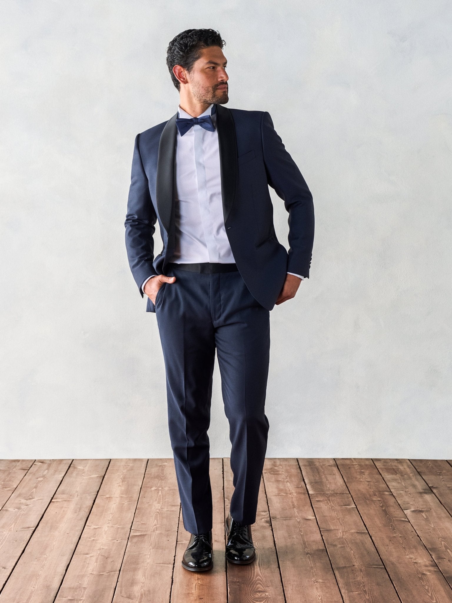 Midnight Shawl Tuxedo Jacket Home Try - On - The Black Tux