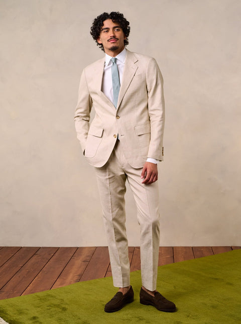 Mojave Tan Linen Suit Outfit