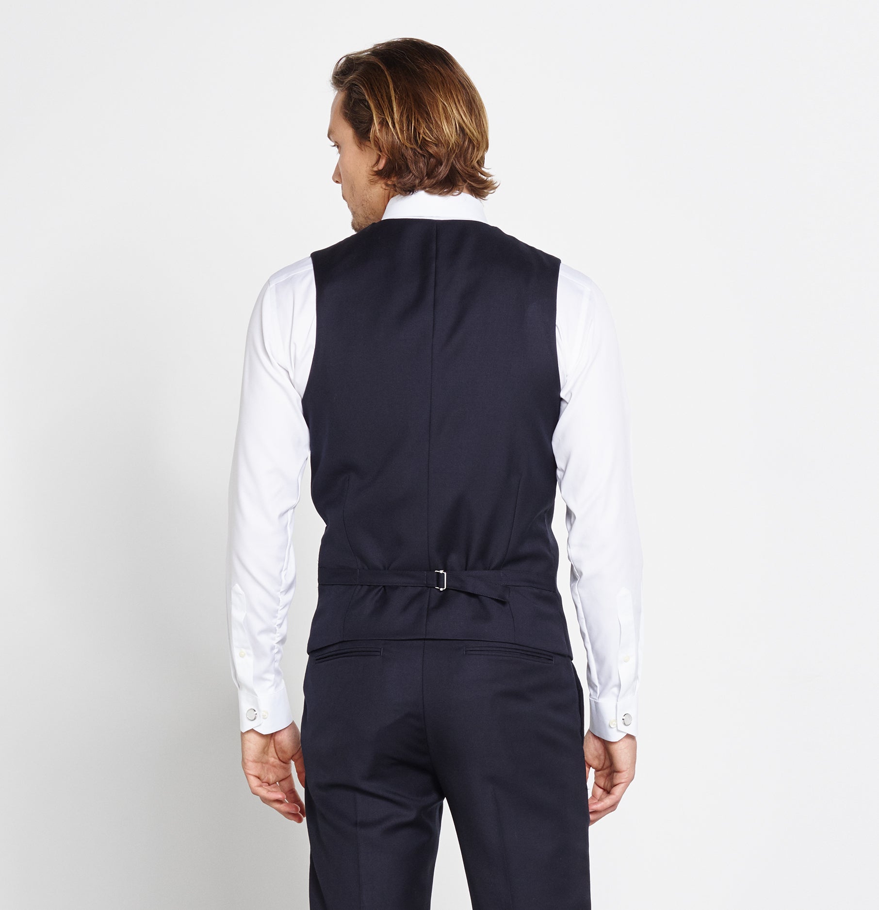 navy blue dress pants and vest The Black Tux Navy Suit Vest In Blue | Size: Medium