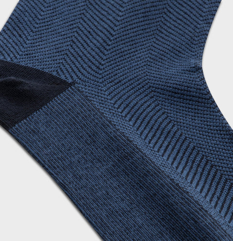 The Black Tux Navy Herringbone Dress Sock In Blue | Cotton/Polyester/Elastane The Black Tux Navy Herringbone Dress Sock In Blue | Cotton/Polyester/Elastane