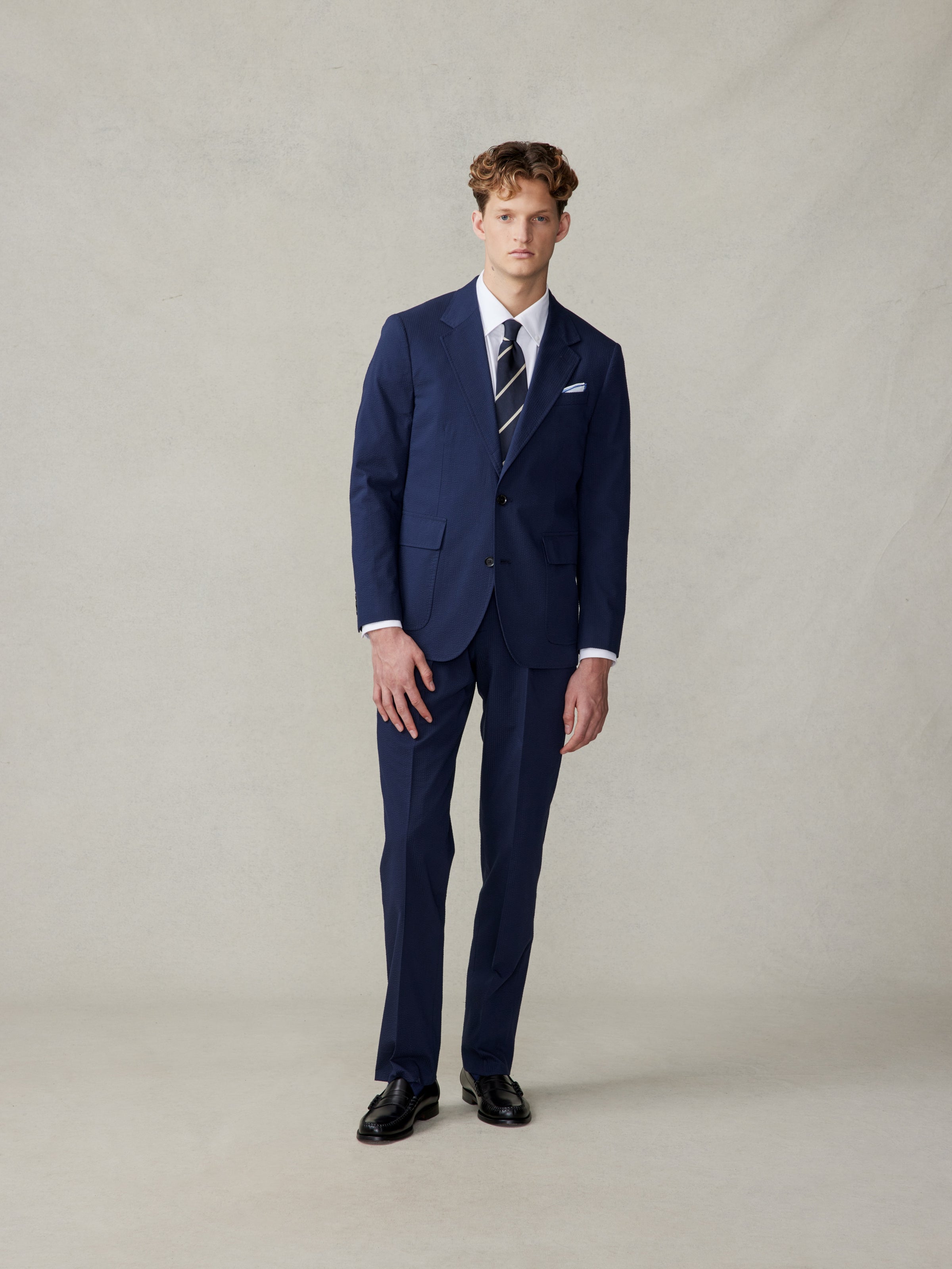 Navy Seersucker Suit | The Black Tux